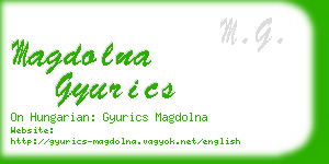 magdolna gyurics business card